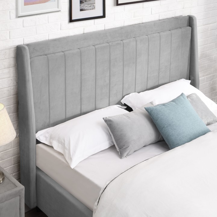 Mayo Double Bed 4Ft6 Grey Fabric | Modern Bed Frame
