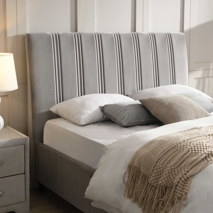 Leitrim Double Bed 4Ft6 Grey Fabric | Modern Bed Frame