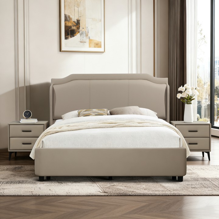 Tipperary King Size Bed 5Ft Otoman Bed | Beige Storage Bed