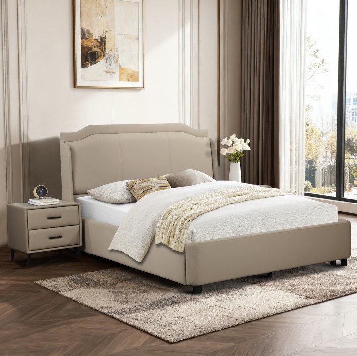 Tipperary King Size Bed 5Ft Otoman Bed | Beige Storage Bed
