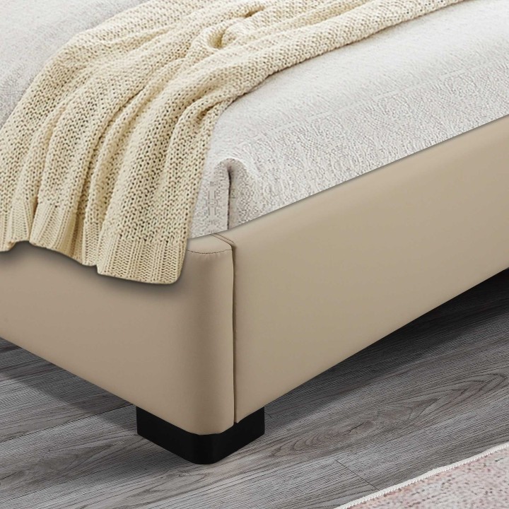 Tyrone 4Ft6 Ottoman Double Bed | Beige Storage Bed