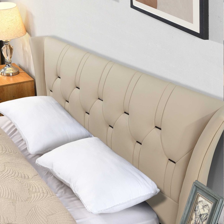 Tyrone 4Ft6 Ottoman Double Bed | Beige Storage Bed