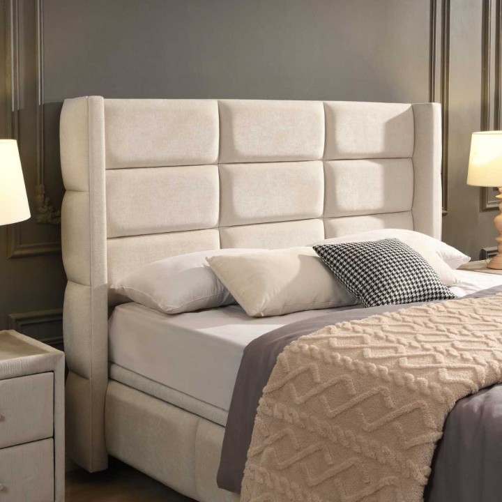 Armagh 4Ft6 Ottoman Double Bed 4ft6 | Beige Storage Bed