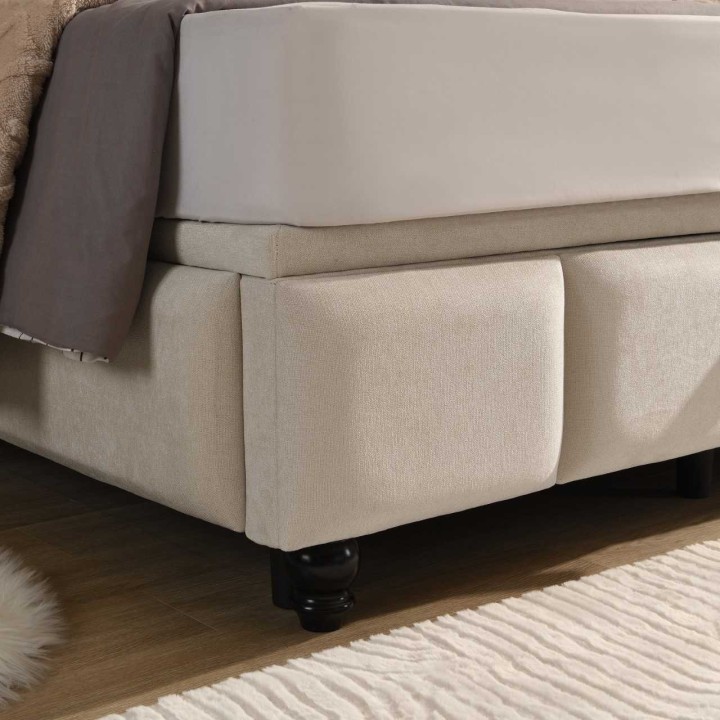 Armagh King Size Bed 5Ft Ottoman Bed | Beige Storage Bed