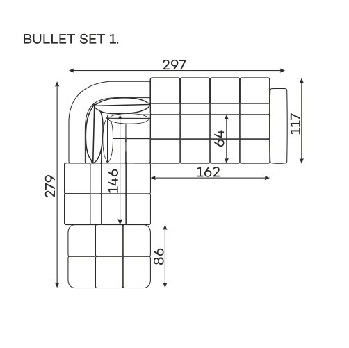 Bullet Corner Sofa Bordeaux | Modern Comfortable Sofa