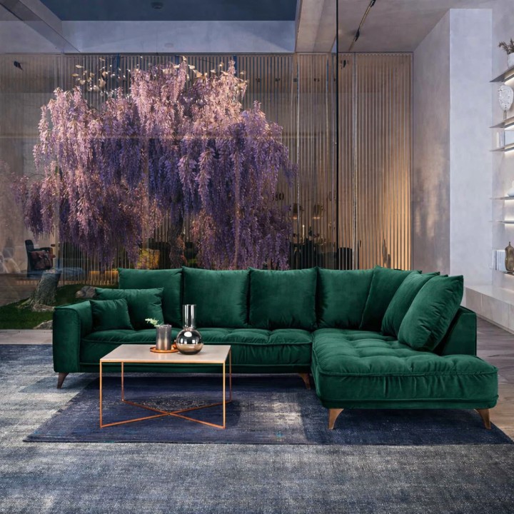 Blue Corner Sofa Belavio | Luxury Modern Sofa Ireland
