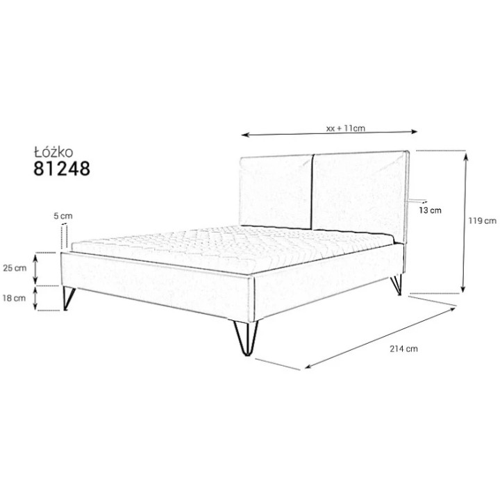 Upholstered 48 King Size Bed 5FT - J&B Furniture