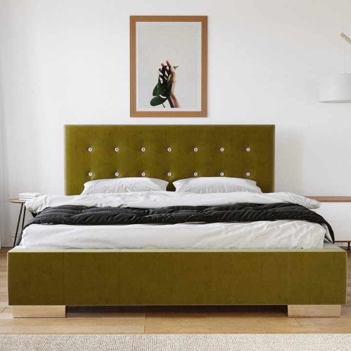 Luxury Custom Frame Bed with Swarovski™ Crystal Headboard