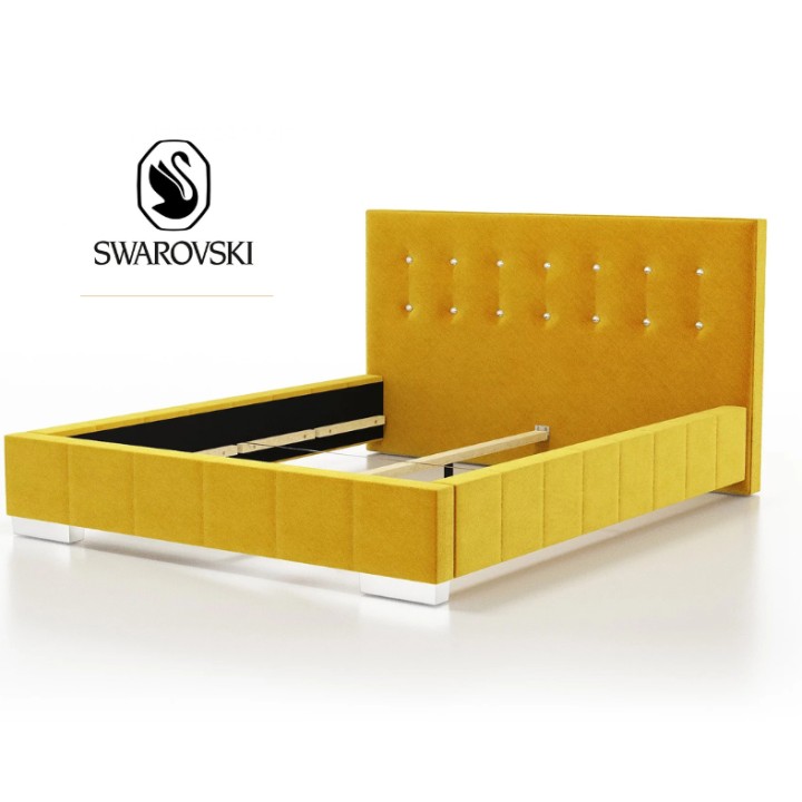 Luxury Custom Frame Bed with Swarovski™ Crystal Headboard