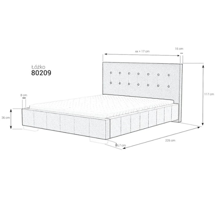 King Size Bed 5FT  Luxury Frame Bed with Swarovski™ Crystal