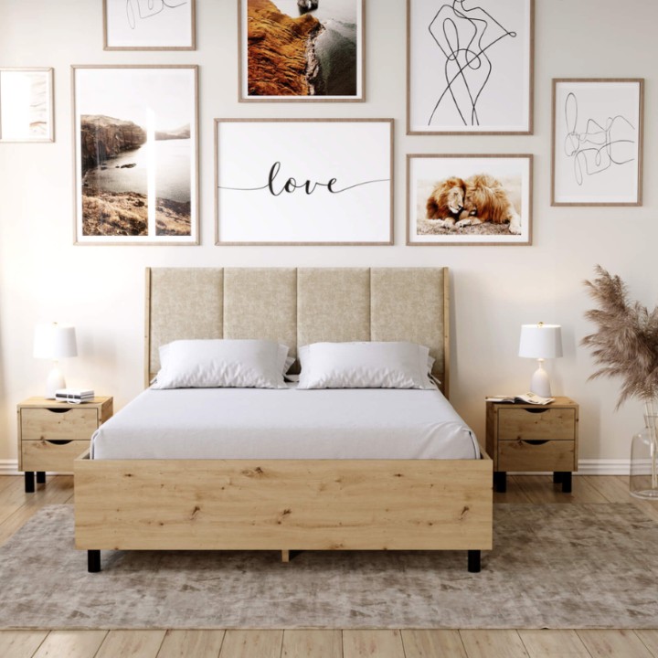 Frame Bed Wood with Storage – Modern & Functional