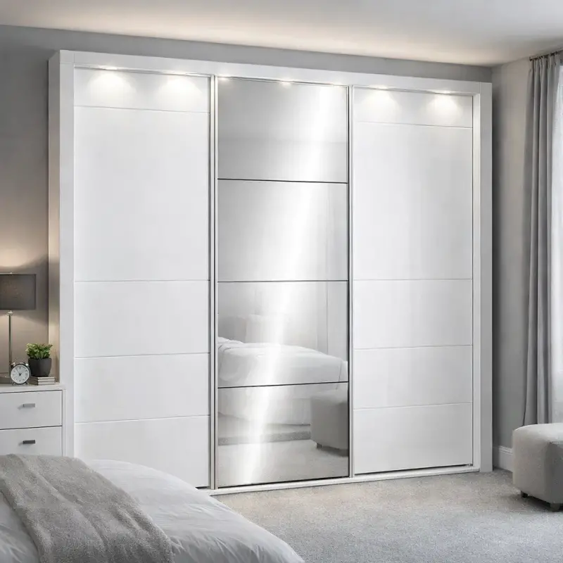 sliding wardrobe with led lights