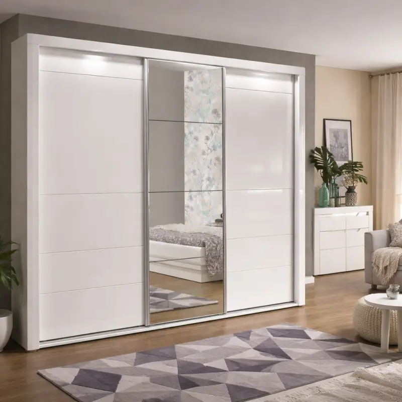 sliding wardrobe with led lights