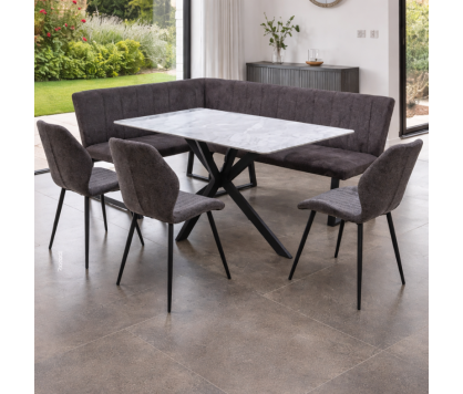 Bardo Corner Bench Charcoal Fabric