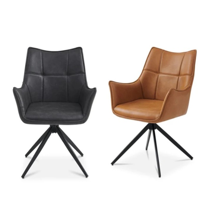 VITO Faux Leather Dining Armchairs | Modern Dining Chairs