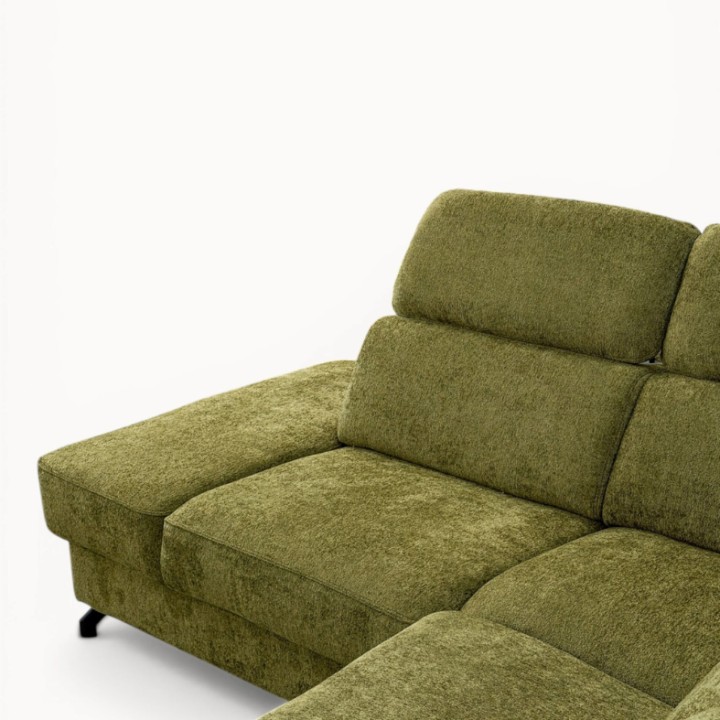 Compass Corner Sofa Bed Dark Green | Pull-Out & Storage