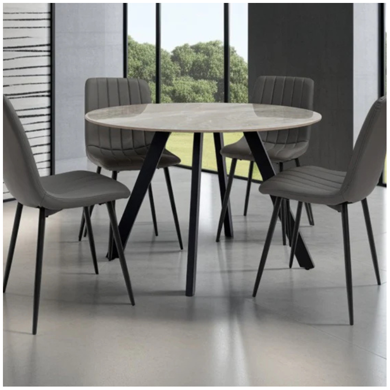 Round Dining Table Grey