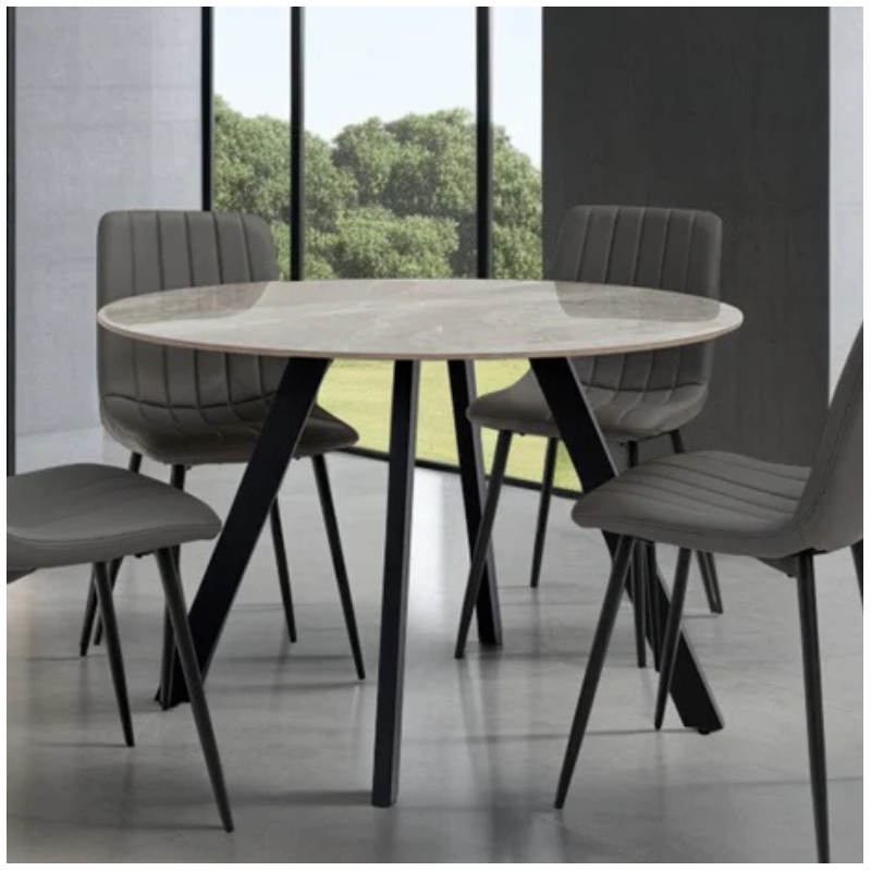 Round Dining Table Grey