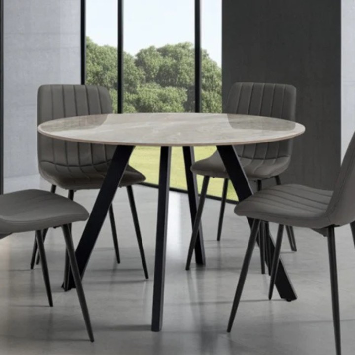 Round Dining Table Grey
