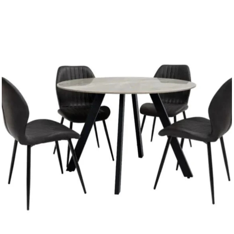 Round Dining Table Grey