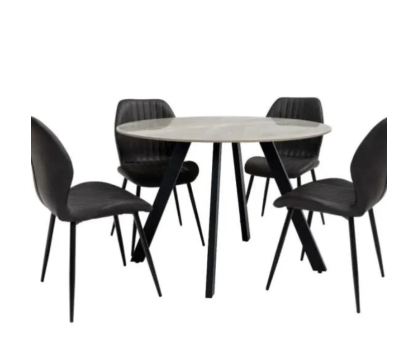 Round Dining Table Grey