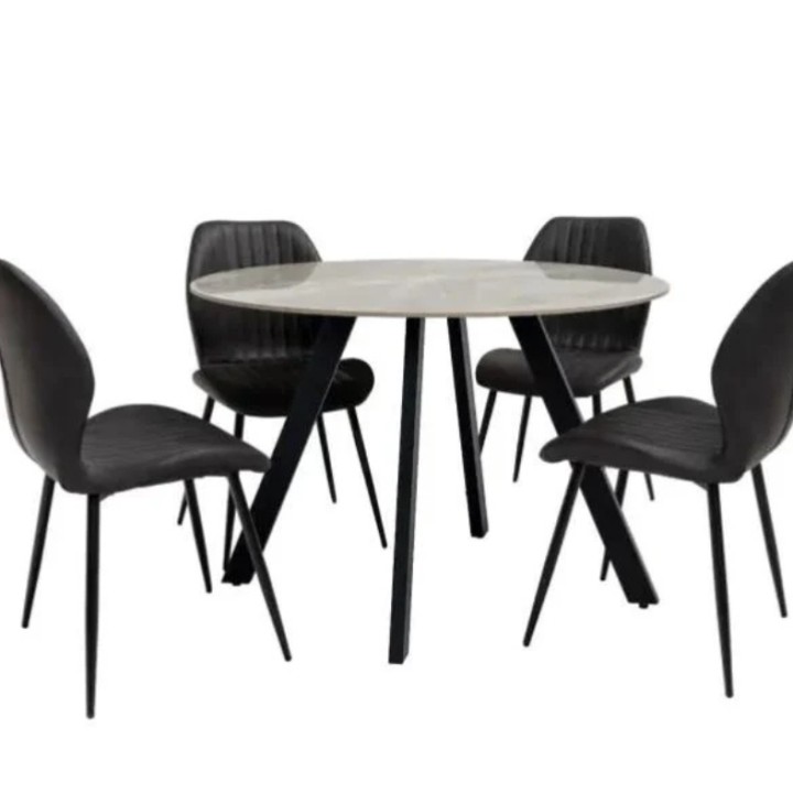 Round Dining Table Grey