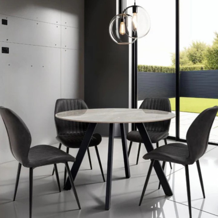 Saldini Round Dining Table Grey Marble | Dining Table Ireland
