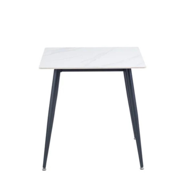 Small Dining Table Snow White Square Lavina Modern - J&B