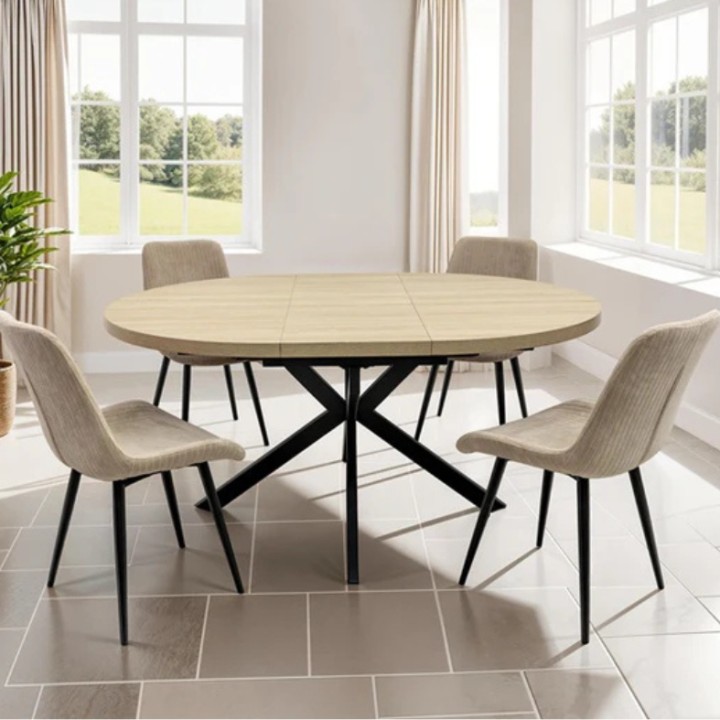Dalton Light Oak Round Dining Tables