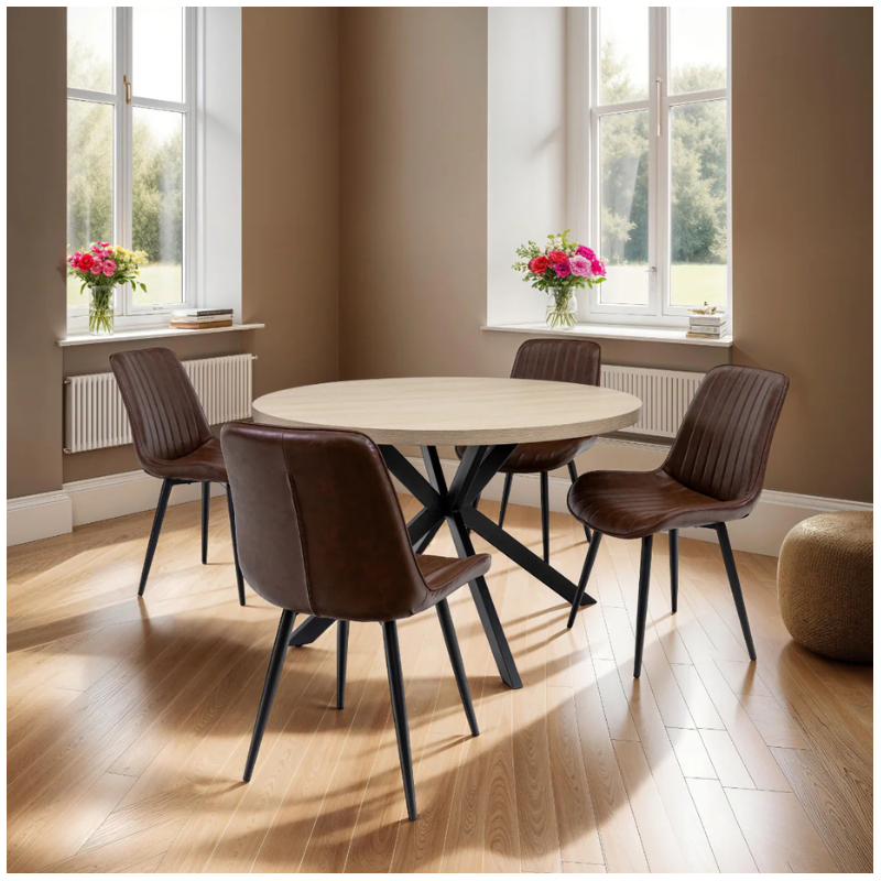 Dalton Light Oak Round Dining Tables