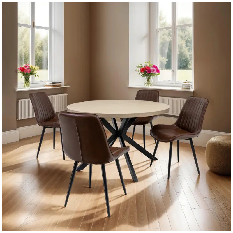 Dalton Light Oak Round Dining Tables