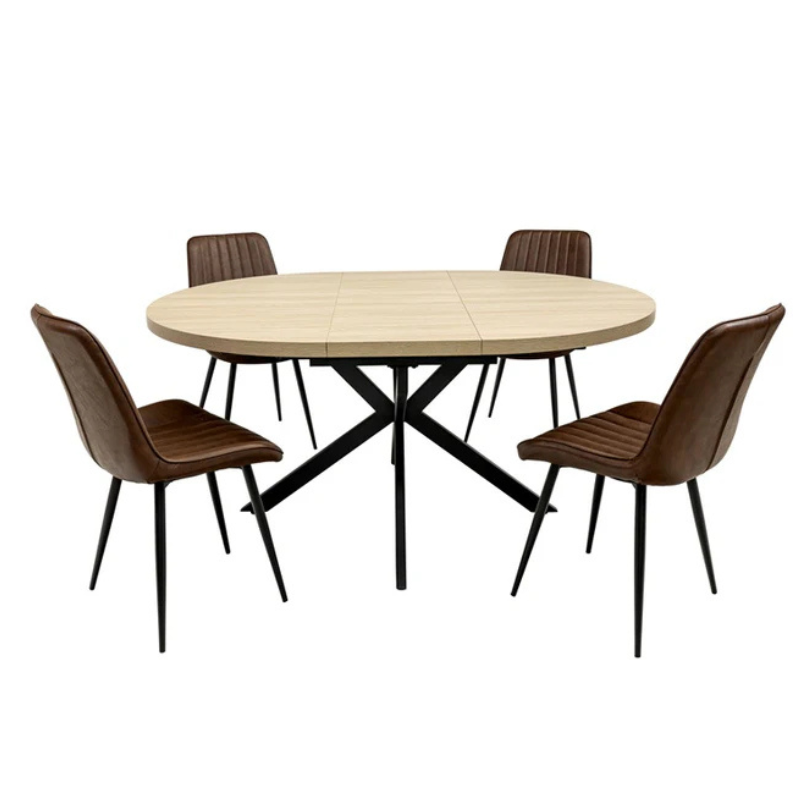 Dalton Light Oak Round Dining Tables