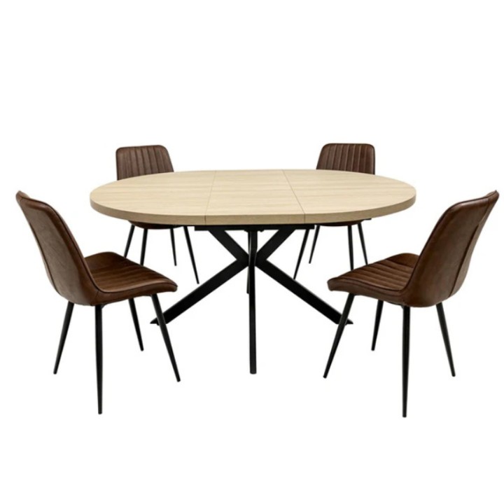 Dalton Light Oak Round Dining Tables
