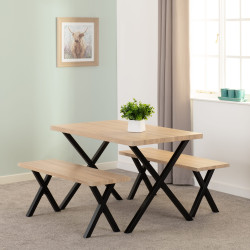 BUXTON DINING BENCH SET – TABLE AND BENCHES