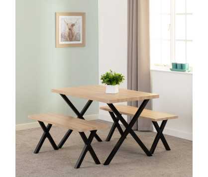 BUXTON DINING BENCH SET – TABLE AND BENCHES