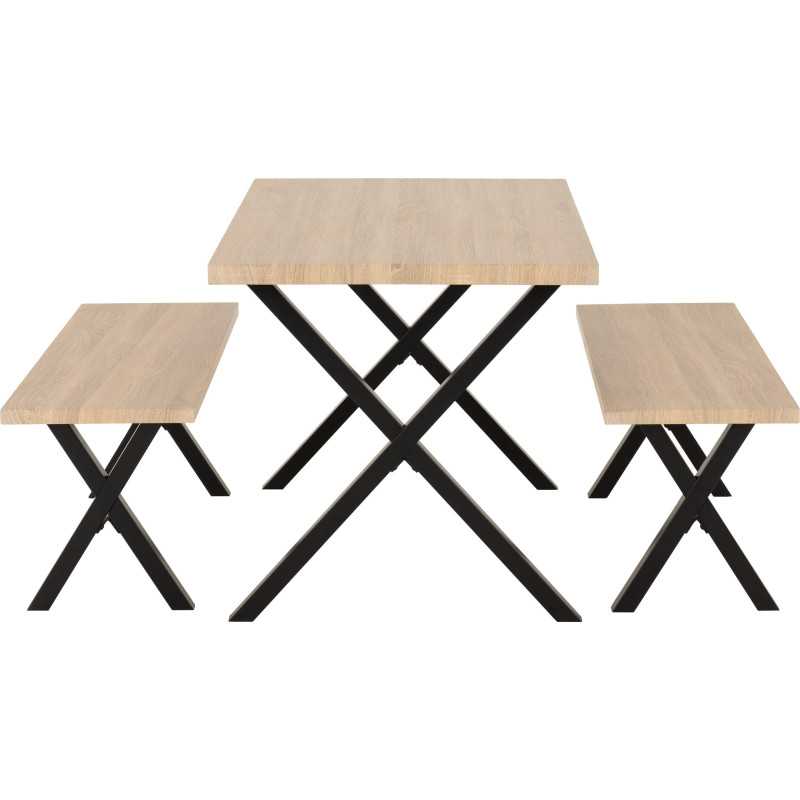 BUXTON DINING BENCH SET – TABLE AND BENCHES