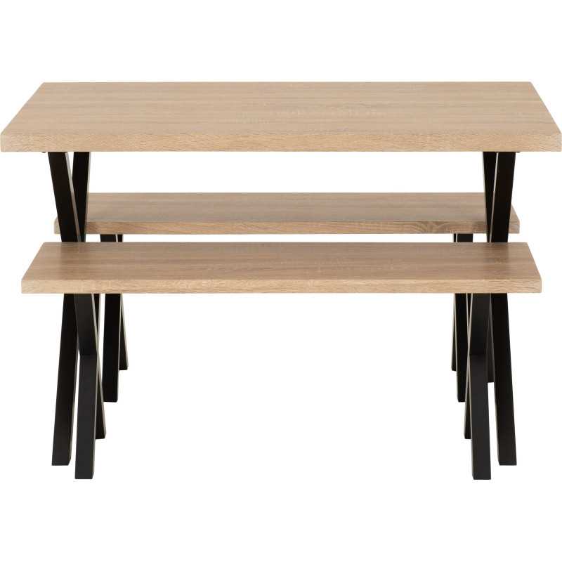 BUXTON DINING BENCH SET – TABLE AND BENCHES