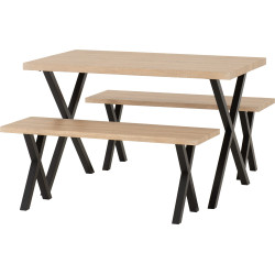 BUXTON DINING BENCH SET – TABLE AND BENCHES