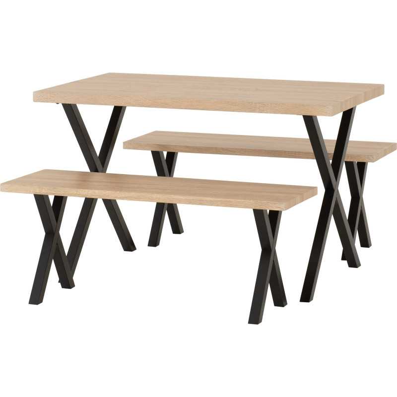 BUXTON DINING BENCH SET – TABLE AND BENCHES
