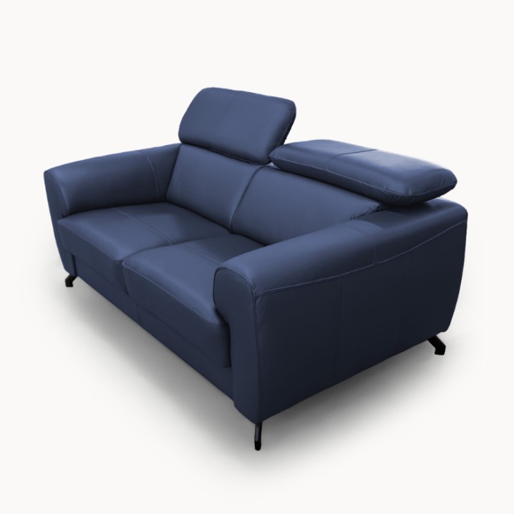 Bespoke Compass 2.5 Seater Sofa in Blue Italian Leather| J&B