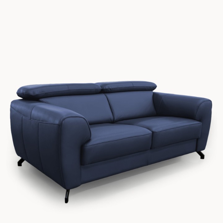 Bespoke Compass 2.5 Seater Sofa in Blue Italian Leather| J&B