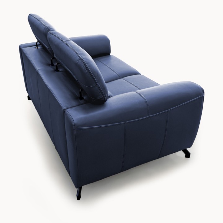 Bespoke Compass 2.5 Seater Sofa in Blue Italian Leather| J&B