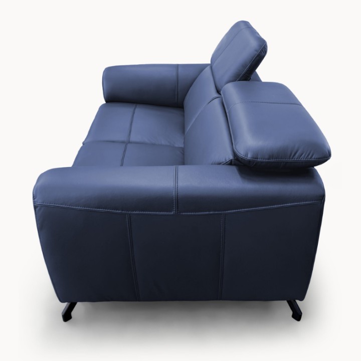 Bespoke Compass 2.5 Seater Sofa in Blue Italian Leather| J&B