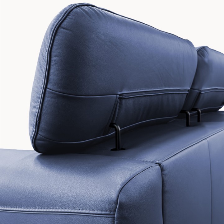 Bespoke Compass 2.5 Seater Sofa in Blue Italian Leather| J&B