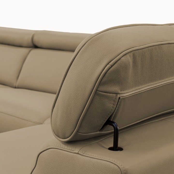 Bergamo Corner Sofa Bed in Beige Italian Leather | J&B