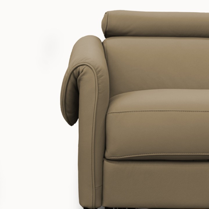 Bergamo Corner Sofa Bed in Beige Italian Leather | J&B