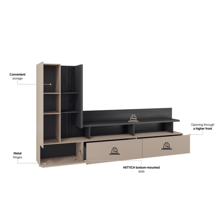 Serio Wall Unit cashmere | J&B Furniture Ireland