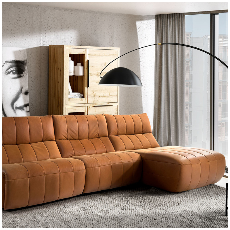 Chaise Longue Sofa with Electric Recliner