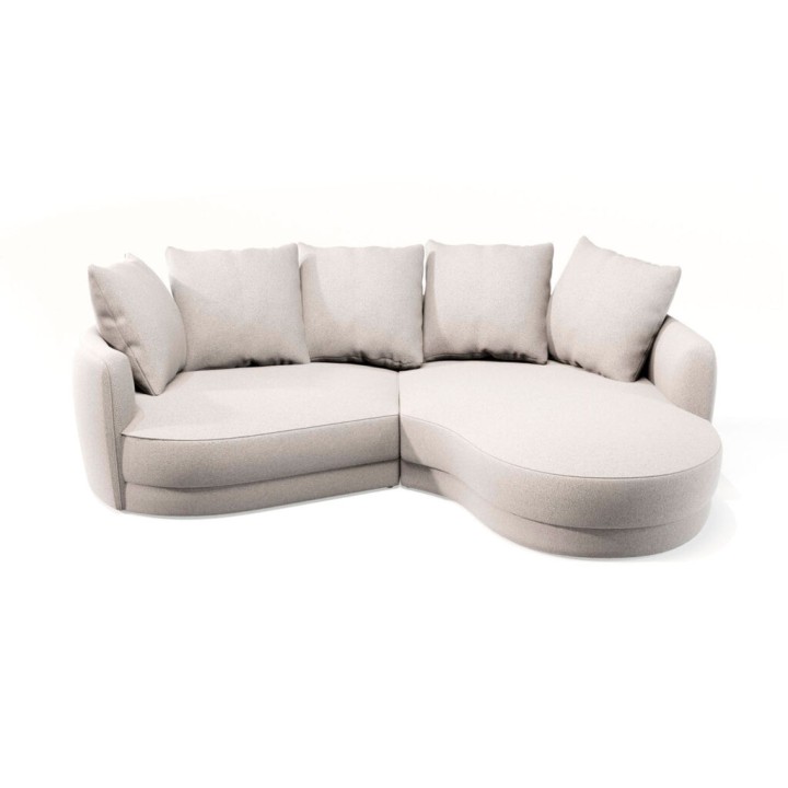 Ciri Rounded Beige Corner Sofa