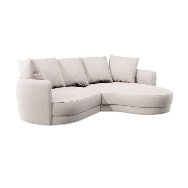 Ciri Rounded Beige Corner Sofa